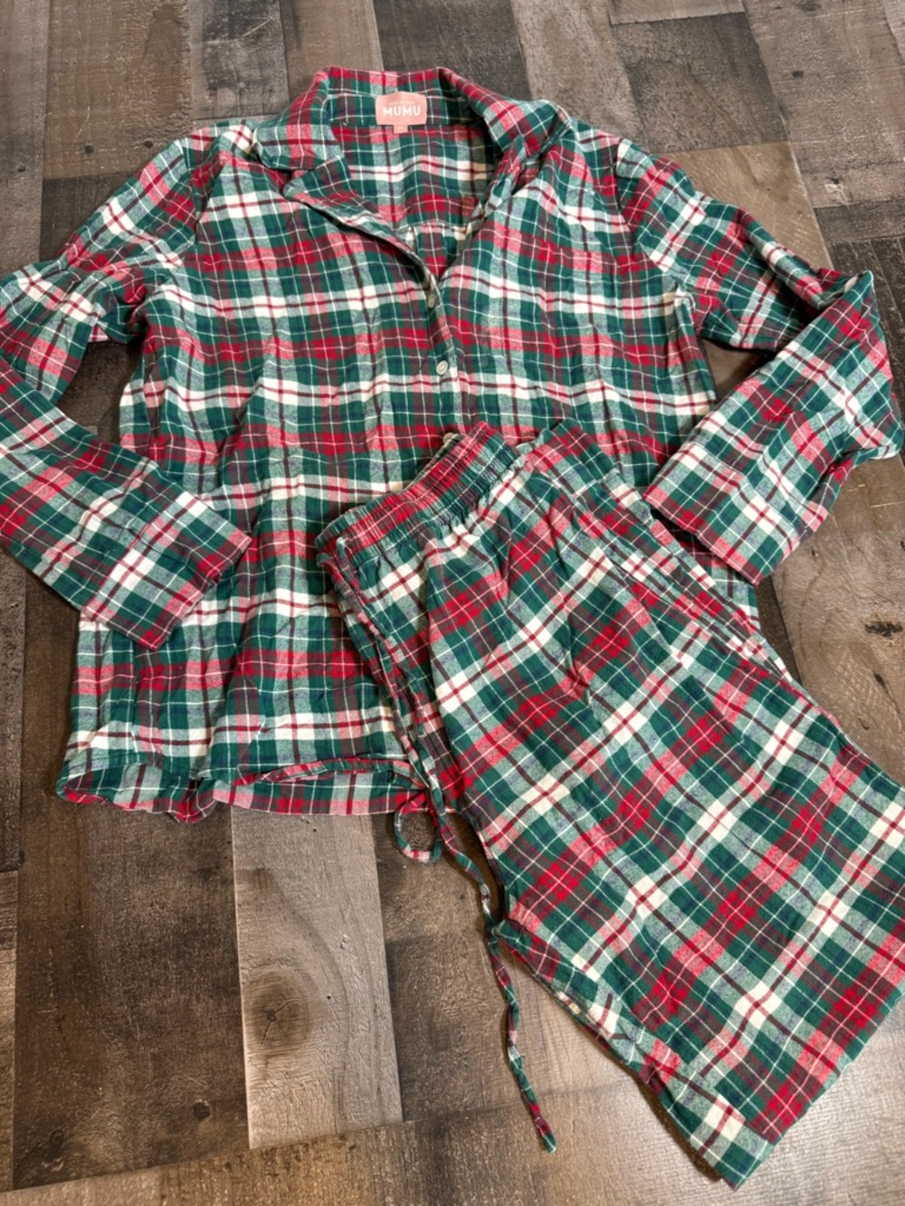 Show Me Your Mumu Holiday Plaid Pajama Set XS Christmas Cozy Lounge Matching Set